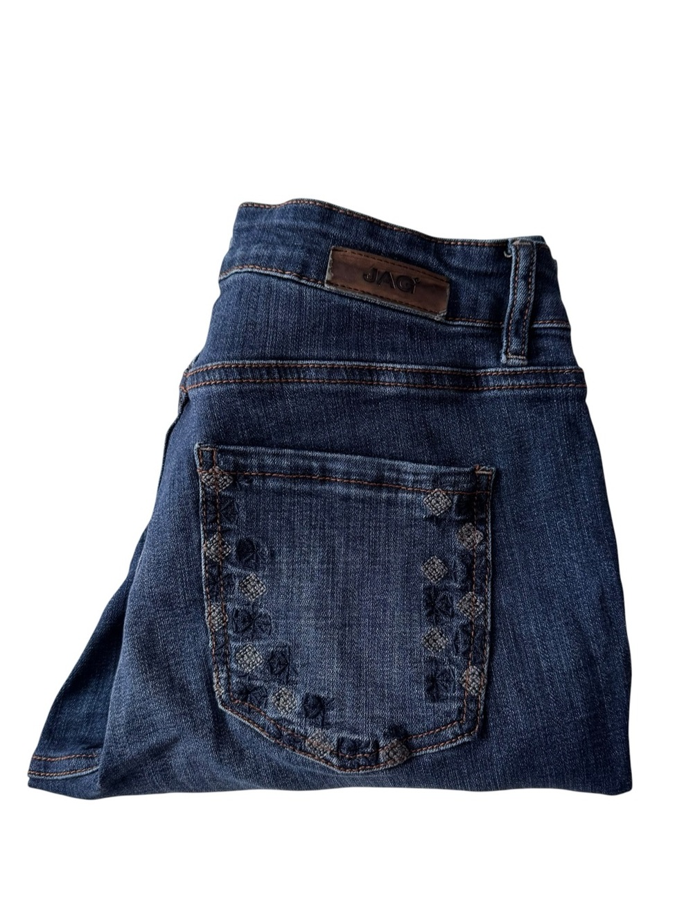 Jag Jeans Mid Rise Stretch Dark Wash Straight Leg Jeans 10 Petite